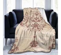 Coperta da Viaggio Silver Rococo Damask Flower Pattern Victorian Antique Baro-Que Beauty Print Coperta Divano Peluche Multiuso Copriletto per Letto Poltrona Quattro Stagioni 125x150cm