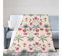 Coperta da Viaggio William Morris Daisy Flower Pattern Red Orange Coperta da Tiro Multiuso Leggera Blanket per Campeggio Letto Poltrona 125x150cm