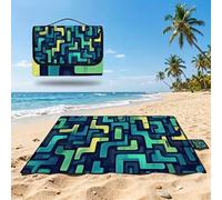 Coperta de Picnic 150x180 cm, A quadri Manta Picnic Impermeable Anti-Sabbia Manta de Playa Pieghevole, Outdoor Picnic Blanket per Spiaggia, Camping, Giardino, Trekking - blu navy UZ-319