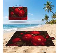 Coperta de Picnic 150x180 cm, Peonia Manta Picnic Impermeable Anti-Sabbia Manta de Playa Pieghevole, Outdoor Picnic Blanket per Spiaggia, Camping, Giardino, Trekking - una pianta (2) UZ-347
