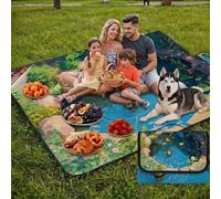 Coperta de Picnic 150x200 cm, Piccoli anatroccoli Manta Picnic Impermeable Anti-Sabbia Manta de Playa Pieghevole, Outdoor Picnic Blanket per Spiaggia, Camping, Giardino, Trekking - stagno UZ-784