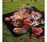 Coperta de Picnic Grande 200x200 cm, Rosa Manta Picnic Impermeable Anti-Sabbia Manta de Playa Pieghevole, Outdoor Picnic Blanket per Spiaggia, Camping, Giardino, Trekking - una pianta (1) UZ-40