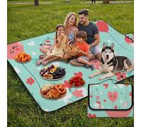 Coperta de Picnic Piccolo 150x100 cm, Colore senape Manta Picnic Impermeable Anti-Sabbia Manta de Playa Pieghevole, Outdoor Picnic Blanket per Spiaggia, Camping, Giardino, Trekking - cuore (2) FZ-65