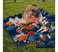 Coperta de Picnic Piccolo 150x100 cm, Giappone Manta Picnic Impermeable Anti-Sabbia Manta de Playa Pieghevole, Outdoor Picnic Blanket per Spiaggia, Camping, Giardino, Trekking - Gru UZ-956