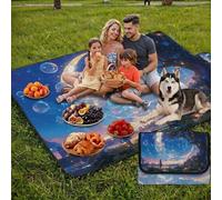 Coperta de Picnic Piccolo 150x100 cm,L'albero della vita Manta Picnic Impermeable Anti-Sabbia Manta de Playa Pieghevole,Outdoor Picnic Blanket per Spiaggia,Camping,Giardino,Trekking-la luna (2) FZ-31
