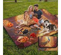 Coperta de Picnic Piccolo 150x100 cm, Palazzo Manta Picnic Impermeable Anti-Sabbia Manta de Playa Pieghevole, Outdoor Picnic Blanket per Spiaggia, Camping, Giardino, Trekking - Pavone UZ-682