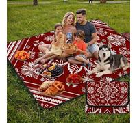 Coperta de Picnic Piccolo 150x100 cm, Rosso Manta Picnic Impermeable Anti-Sabbia Manta de Playa Pieghevole, Outdoor Picnic Blanket per Spiaggia, Camping, Giardino, Trekking - motivo etnico UZ-868