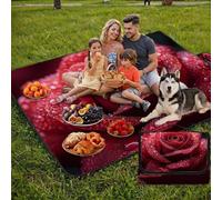 Coperta de Picnic Piccolo 150x100 cm, Rosso Manta Picnic Impermeable Anti-Sabbia Manta de Playa Pieghevole, Outdoor Picnic Blanket per Spiaggia, Camping, Giardino, Trekking - rosa UZ-688