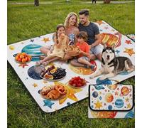 Coperta de Picnic Piccolo 150x80 cm, Arancione Manta Picnic Impermeable Anti-Sabbia Manta de Playa Pieghevole, Outdoor Picnic Blanket per Spiaggia, Camping, Giardino, Trekking - stelle UZ-190