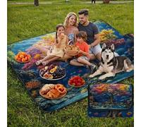 Coperta de Picnic Piccolo 150x80 cm,L'albero della vita Manta Picnic Impermeable Anti-Sabbia Manta de Playa Pieghevole,Outdoor Picnic Blanket per Spiaggia,Camping,Giardino,Trekking - Pesce (2) UZ-900