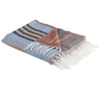 Coperta decorativa frange motivo astratto 130 x 170 cm beige multicolore Resha