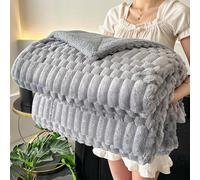 Coperta decorativa in pile morbida morbida, graziosa bella, lussuosa sedia del divano del letto, ideale per tutte le stagioni comfort in camera da letto soggiorno grigio. 180 * 200cm