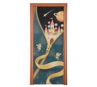 Coperta decorativa per porta a forma di castello da fiaba dei cartoni animati, 88,9 x 200,7 cm, bandiera per porta di San Valentino, primavera estate, decorazione stagionale M