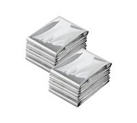 Coperta di emergenza per esterni, impermeabile, per pronto soccorso, in lamina termica, 130 x 210 cm, argento, 10 pezzi