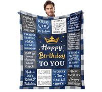 Coperta di flanella da uomo, regalo di compleanno per uomini, 127 x 152,4 cm, regalo di compleanno unico per lui, accogliente coperta di compleanno per papà, nonno, marito, fratello, amici