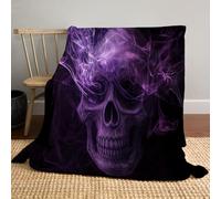 Coperta di flanella di Halloween 200 x 200cm - Morbida e accogliente flanella - Arti oscure Scheletro dell'orrore coperte - Coperte e plaid di Halloween -
