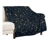Coperta di flanella morbida, leggera, calda, con stelle volanti dorate e coriandoli, per tutte le stagioni, per letto, sedia, auto, divano, camera da letto, viaggio, lavabile in lavatrice, 55 x 70 pol