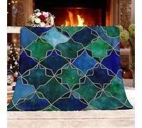 Coperta di lana leggera Antistatica L 100x130cm Islam Edificio Decorazioni Per Finestre Coperta in flanella Super Morbida Motivi Geometrici per letto Divano Ufficio Ginocchiera letto