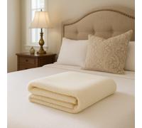 Coperta di LANA Vergine SOMMA ORIGAMI Panna piazza e mezza 180x220