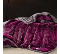Coperta Di Lusso In Pelliccia Sintetica Di Volpe, Pelo Ultra Lungo, Morbida E Soffice, Per Divano, Letto, Sedia, Ufficio, Arredamento, Misura Matrimoniale(Viola)
