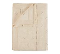 Coperta di maglia pointelle BIBS, 100% cotone biologico, 70x100 cm, morbida coperta per bambini, Cotone 100% biologico. Prodotto in Danimarca Pointelle/Ivory