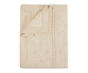 Coperta di maglia pointelle BIBS, 100% cotone biologico, 70x100 cm, morbida coperta per bambini, Cotone 100% biologico. Prodotto in Danimarca Pointelle/Ivory