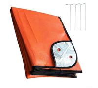 Coperta di sopravvivenza per campeggio all'aperto, 210 x 150 cm, isolata, termica, riflettente, per escursionismo, caccia, riparo - arancione (arancione)