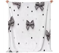 Coperta Dolce fiocco a pois Pile Divano Morbida Coperte per Letto Singolo Matrimoniale Nero Bianco Soffice e Calda Coperta Pile Invernale per Bambini Adulti 150 x 200 cm