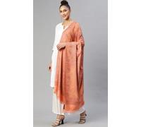 Coperta donna a righe in lana da meditazione Paisley Jamwar ricamata con scia...