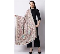 Coperta donna ricamata Paisley 80"x40" scialle Jamwar meditazione lana a righe