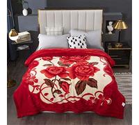 Coperta doppia spessa in cashmere super morbido, coperta calda e soffice, antiacaro, trapunta in microfibra anallergica (Happy, 180 x 220 cm 3 kg)