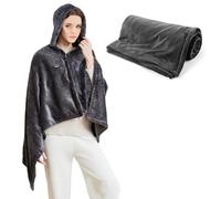 Coperta elettrica double face con spegnimento automatico, coperta elettrica USB, in flanella, con chiusura lampo, 3 livelli di temperatura, lavabile, per ufficio, 150 x 85 cm (con cappuccio)