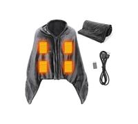 Coperta elettrica PIMPIMSKY 150 x 80 cm, sciarpa in flanella lavabile e portatile, USB, 3 temperature e 8 zone riscaldanti