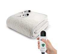 Coperta Elettrica Riscaldata Coprimaterasso in Lana Sintetica - Timer e 9 Temperature