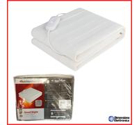 Melchioni Family | Scaldaletto Elettrico Singolo 150x80cm in Poliestere Scaldasonno con Telecomando 3 Livelli di Temperatura, Lavabile, Protezione Surriscaldamento, 60W