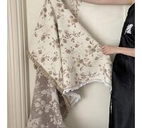 Coperta estiva in mussola di cotone, coperta estiva in garza a quattro strati, con nappe, con fiori, morbida, traspirante e leggera, per camera da letto, divano, decorazione (C, 80 x 160 cm)