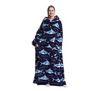 Coperta Extra Lunga Indossabile Con Cappuccio - Oversize per Donne e Uomini, Super Calda e Accogliente, Gigante in Flanella Spessa Con Maniche e Tasca