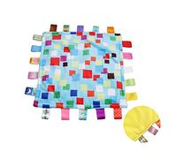 Coperta Eyand NO Crinkle suono del bambino, coperta colorata Mini sveglia di modo che afferra Confortante multifunzionale Blanket (Griglia blu)