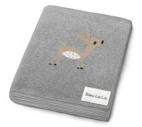 Coperta Fasciatoio a Maglia per Neonati e Bambini - 100% Cotone Morbido e Confortevole, Coperta da Ricezione per Culla e Passeggino, Regalo per Neonati e Bambini (Cervo - Grigio)