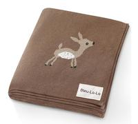 Coperta Fasciatoio a Maglia per Neonati Maschi e Femmine - 100% Cotone Morbido e Confortevole, Coperta da Ricezione per Culla e Passeggino, Regalo per Neonati, Bambini e Neonati (Cervo - Mocha)