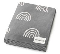 Coperta Fasciatoio a Maglia per Neonati Maschi e Femmine - 100% Cotone Morbido e Confortevole, Coperta da Ricezione per Culla e Passeggino, Regalo per Neonati, Bambini e Neonati (Arcobaleno - Grigio)