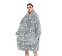 Coperta Felpa Con Cappuccio, Grande Coperta Maglione, Felpa Con Cappuccio Morbida, Comoda, Calda E Confortevole, Adatta A Tutti, Coperta TV (Grigio A)