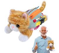 Coperta fidget per anziani con demenza, coperta sensoriale con design a forma di gatto, coperta per attività lenitiva di Alzheimer, per adulti e persone che necessitano di cure
