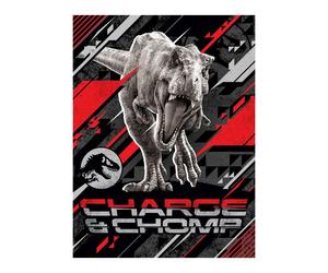 Coperta Fleece T-Rex Di Jurassic World Charge & Chomp Ufficiale In Velluto