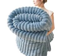 Coperta for Il Pisolino in Peluche A Forma di Coniglio, Coperta Invernale in Flanella di Velluto Color Latte, Soffice E Soffice Coperta A Bolle, Spessa, Soffice E Calda(Blue,39.4 * 59.1in)
