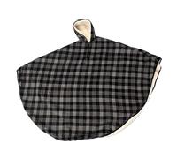 Coperta for sedia a rotelle for adulti, poncho invernale foderato in pile con cappuccio, calda copertura for le gambe for donne e uomini, abbigliamento for sedia a rotelle extra comodo(Black and gray)