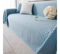 Coperta grande in cotone lavorato a maglia con nappe per divano a 24 posti, poltrona, letto, decorazione per la casa, 180 x 340 cm, perfetta per soggiorno e camera da letto