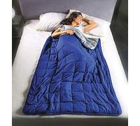 Coperta gravitazionale Calmya 10,5 - usa il peso per facilitare il sonno ed il rilassamento. Pesante 10,5kg - 180x120cm, x uso individuale, con sfere di vetro anallergiche, grigio/blu
