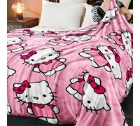 Coperta Hello Kitty, Coperta Hello Kitty per letto, Coperta rosa Hello Kitty, Plaid Kuromi per divano che può essere usato come decorazione per la stanza, per il campeggio, articoli Hello Kitty. La mo