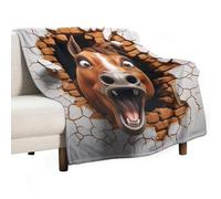 Coperta Horse, Per Bambini, Coperta A Animal 3D, Morbidissima, in Flanella, Per Ragazzi E Ragazze (80x100cm)